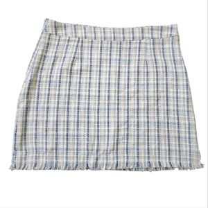 Pretty Little Thing Boucle Raw Edge Hem Mini Skirt, US Size 12